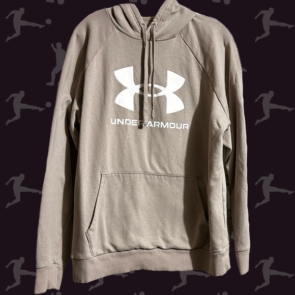 Mens Under Amour Tan Hoodie Sweatshirt Size Large - Picture 1 of 3